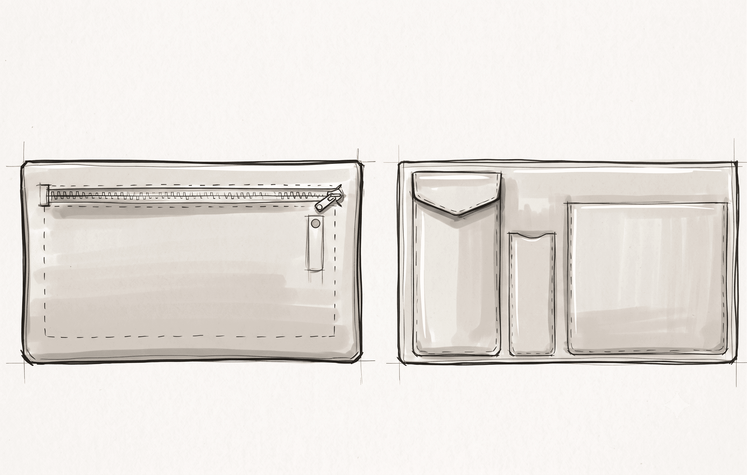 Interior & zip pocket